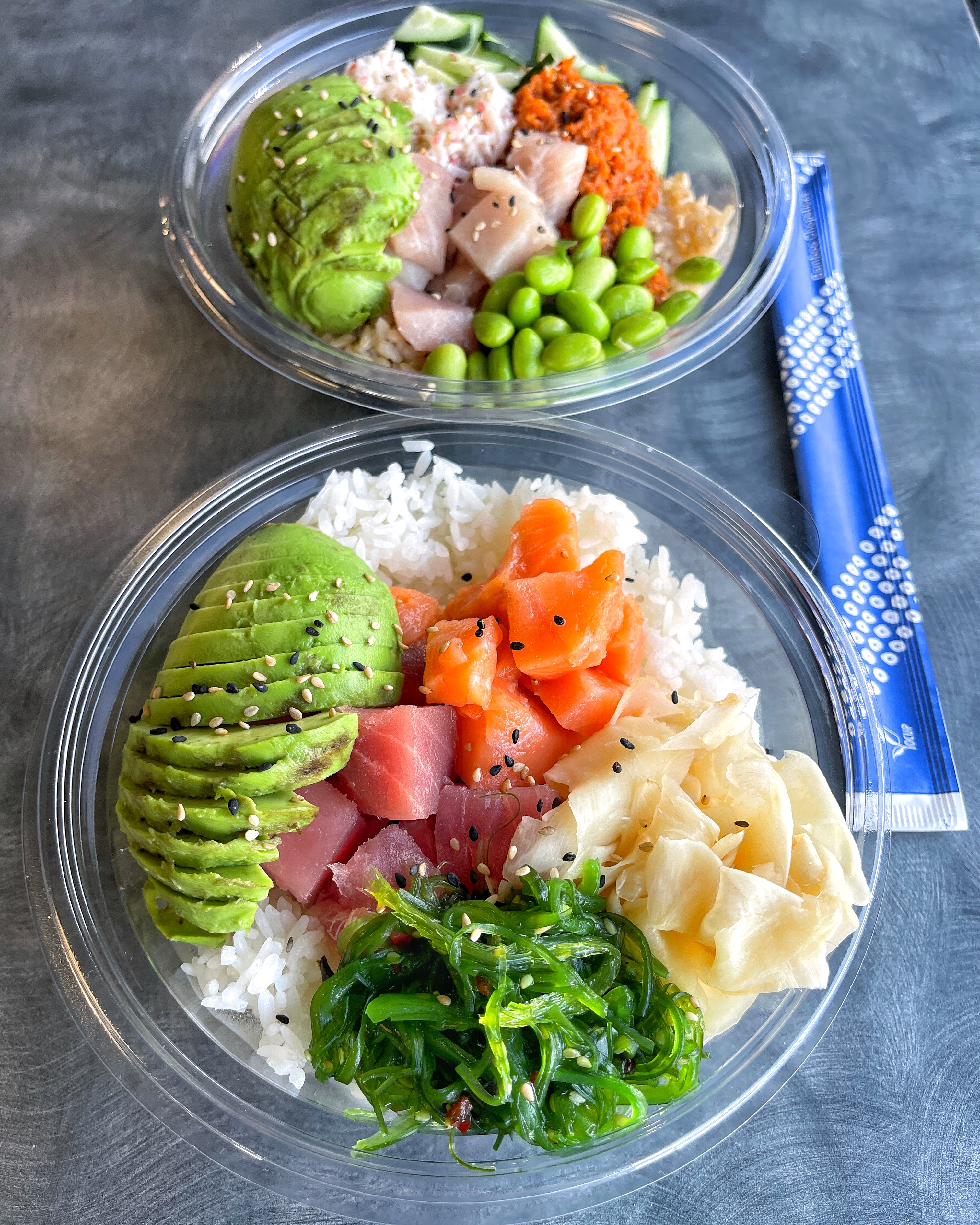 Picture of two poke bowls from Mono Poke